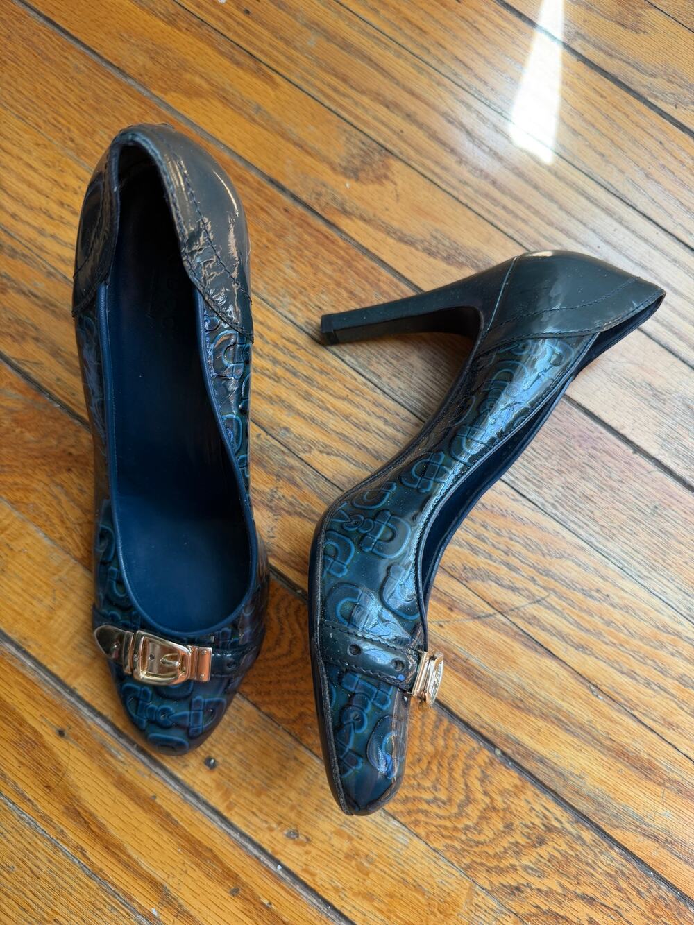 Gucci y2k vintage tom ford patent Horsebit Peep Toe Pumps 7B